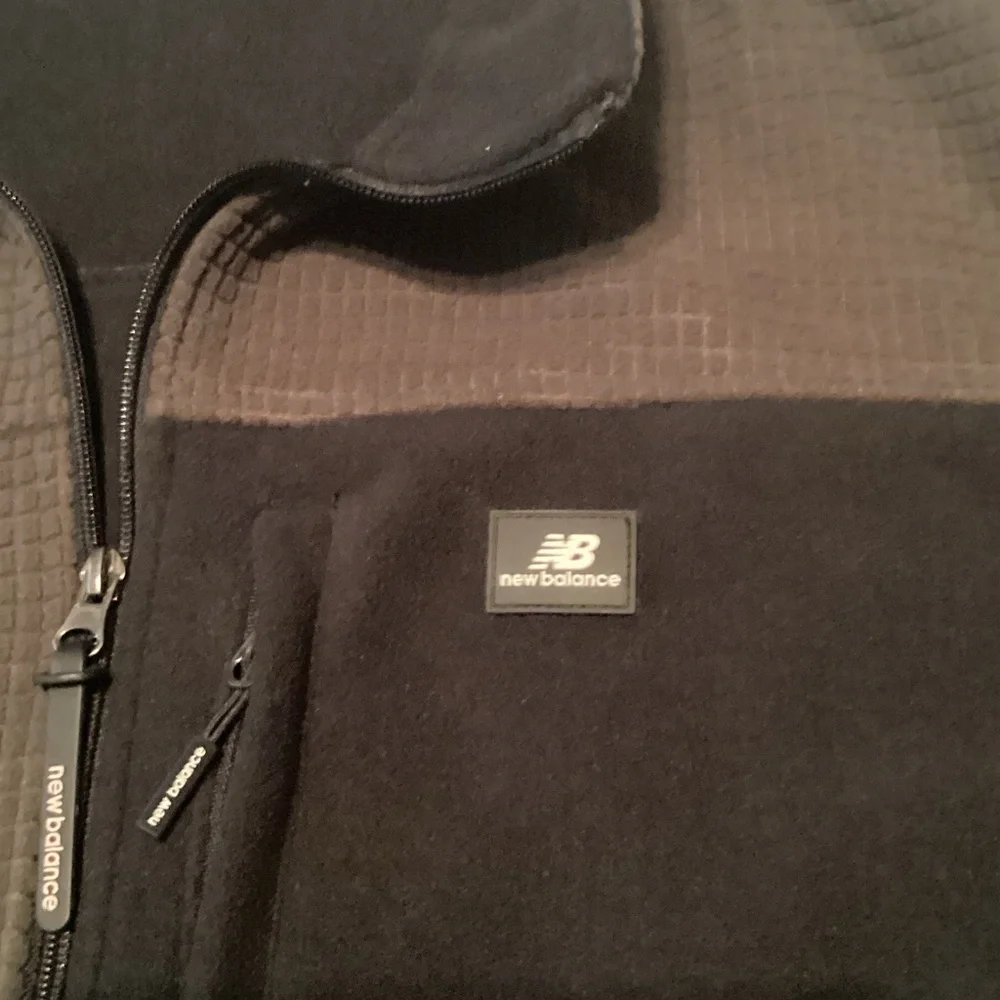 New Balance Men's Brown and Black Full-Zip Waffle Fleece Jacket